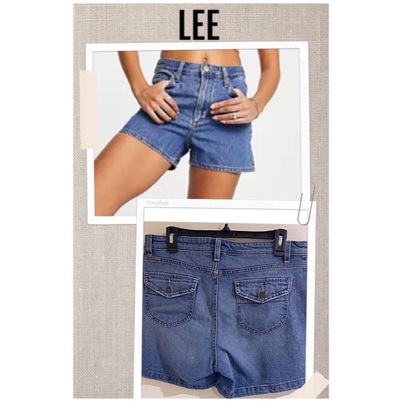 Lee Denim Shorts Mom’s Style Mid Wash Blue Size 12 - Picture 6 of 15